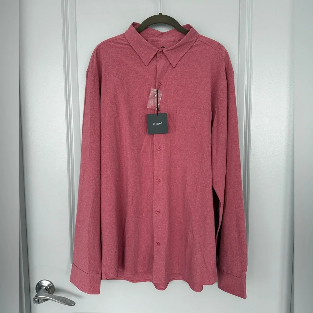 St. Aude Men's Long-Sleeve Button-Down Shirt in Rose